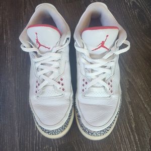 2018 Air Jordan 3's WHITE/FIRE RED-CEMENT GREY-BLACK 2018 MENS 11